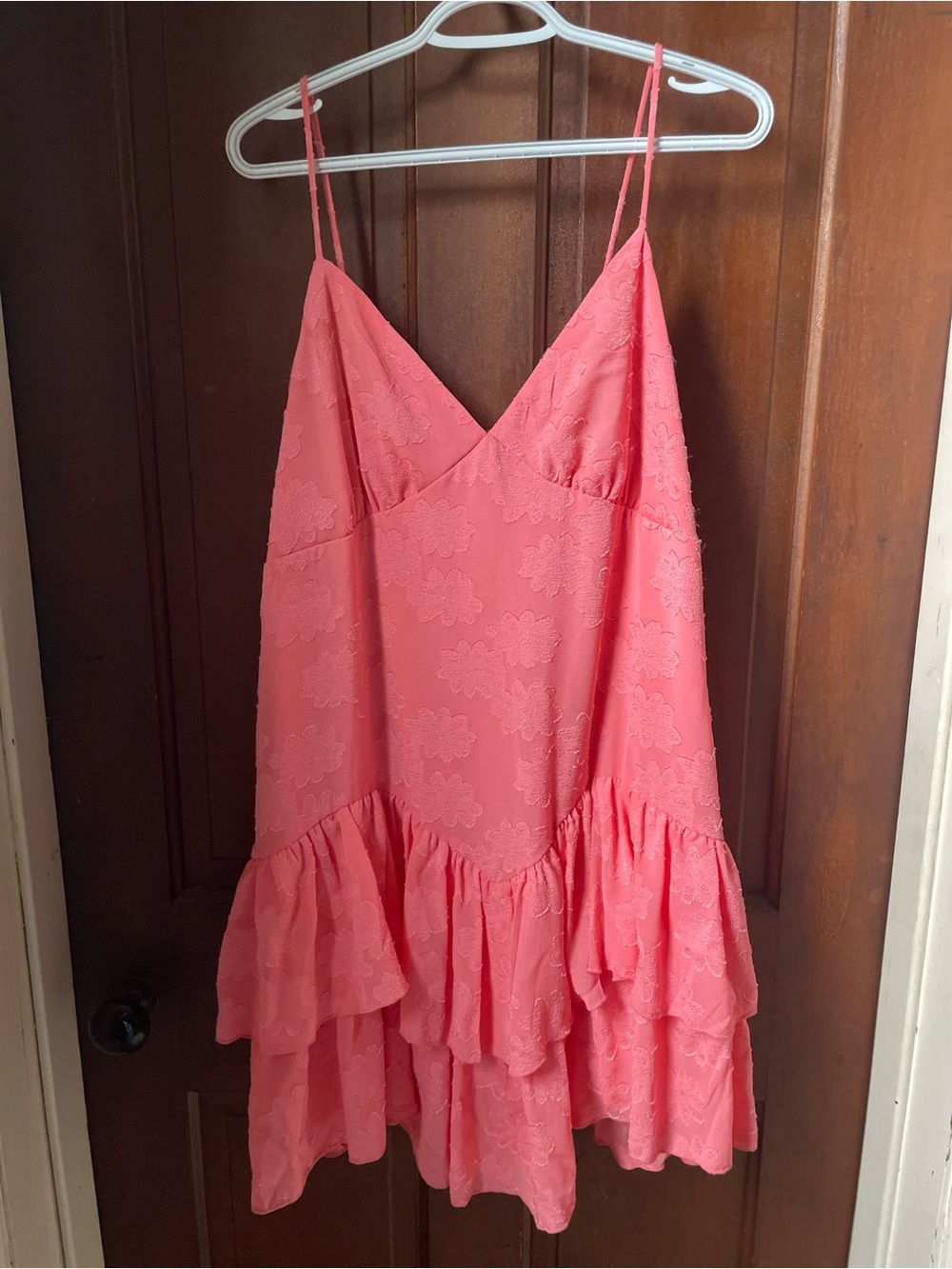 wild fable Coral Pink Tiered Eyelet Sundress
